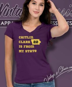 Caitlin Clark Is From My State V Neck TShirt 1