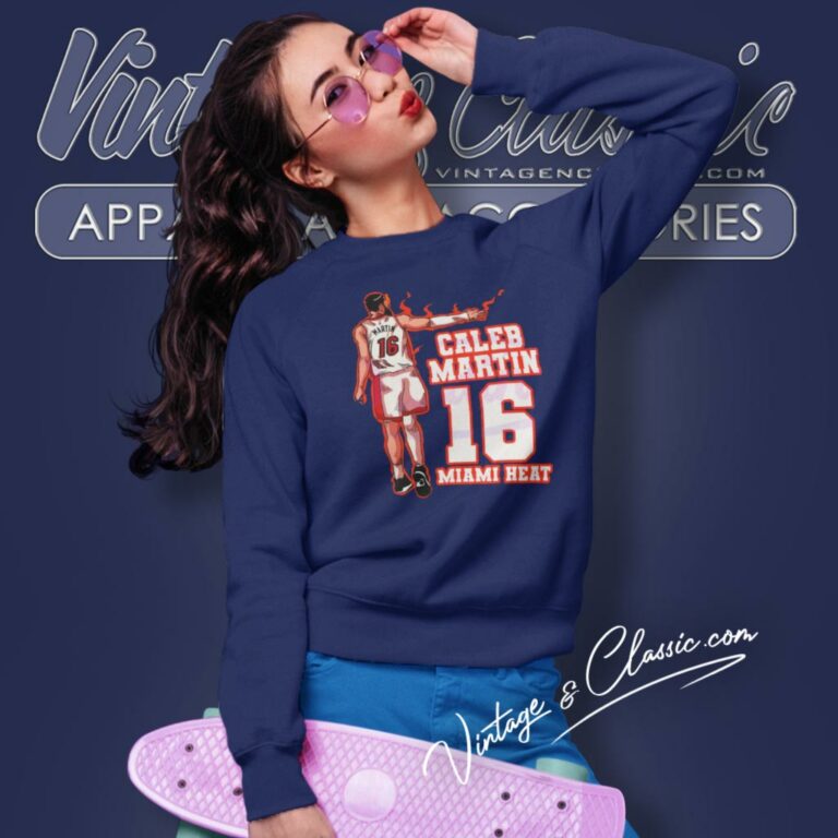 Caleb Martin 16 Miami Heat Sweatshirt Caleb Martin 16 Miami Heat Sweatshirt