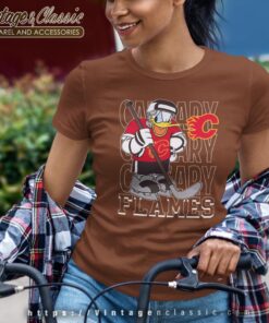 Calgary Flames Donald Duck Hockey Shirt Women T shirt
