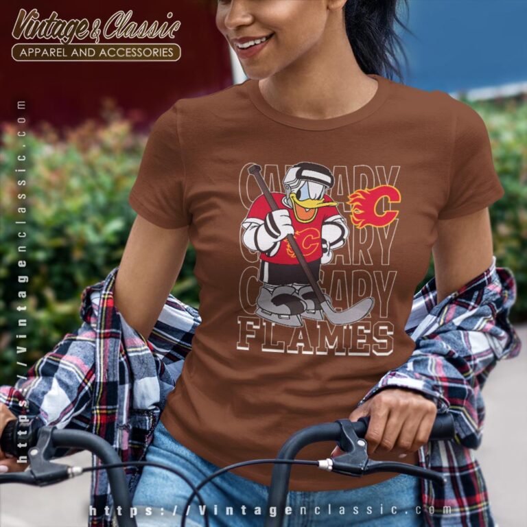 Calgary Flames Donald Duck Hockey Shirt Women T shirt Calgary Flames Donald Duck Hockey Shirt Women T shirt