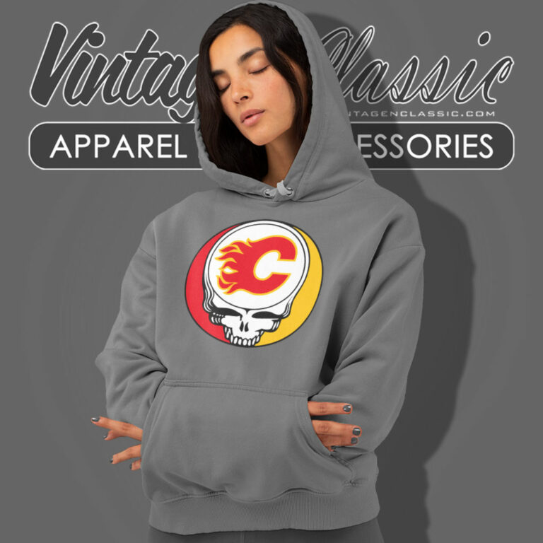 Calgary Flames Grateful Dead Steal Your Face Hoodie Calgary Flames Grateful Dead Steal Your Face Hoodie