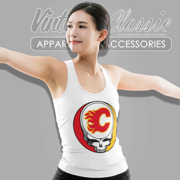 Calgary Flames Grateful Dead Steal Your Face Tank Top Racerback Calgary Flames Grateful Dead Steal Your Face Tank Top Racerback