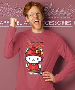 Calgary Flames Hello Kitty Shirt Long Sleeve Tee