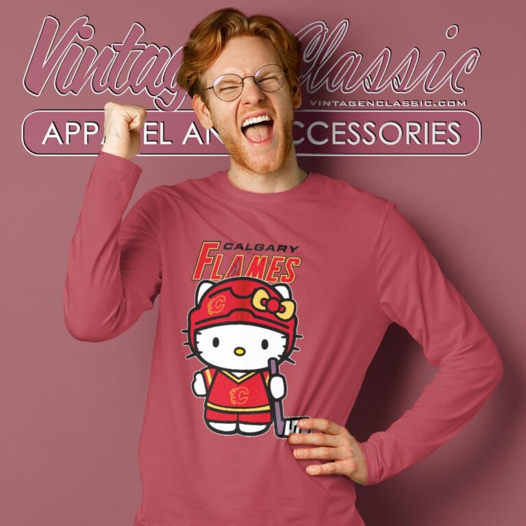 Calgary Flames Hello Kitty Shirt Long Sleeve Tee Calgary Flames Hello Kitty Shirt Long Sleeve Tee