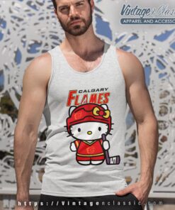 Calgary Flames Hello Kitty Shirt Tank Top Racerback