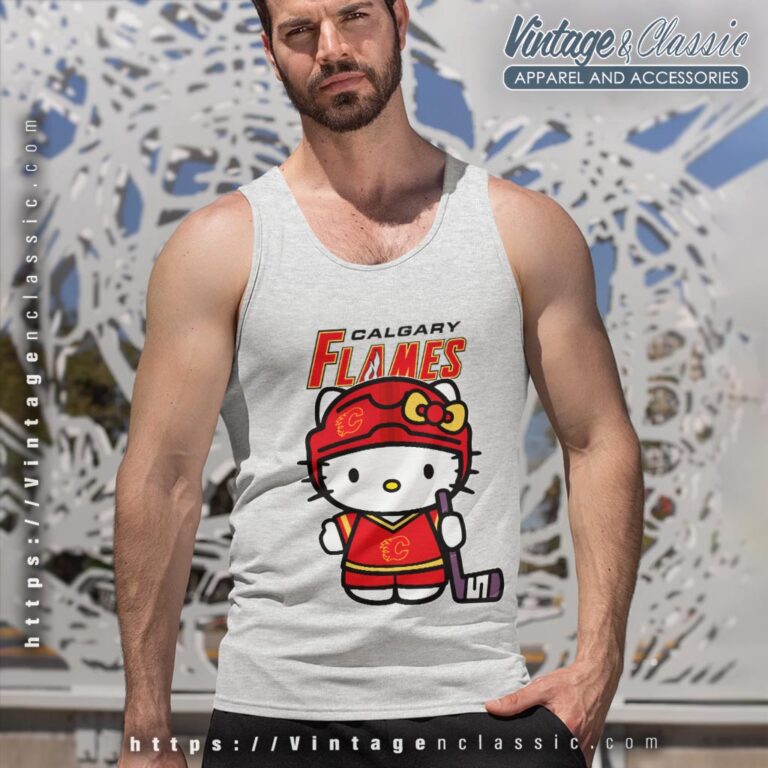Calgary Flames Hello Kitty Shirt Tank Top Racerback Calgary Flames Hello Kitty Shirt Tank Top Racerback