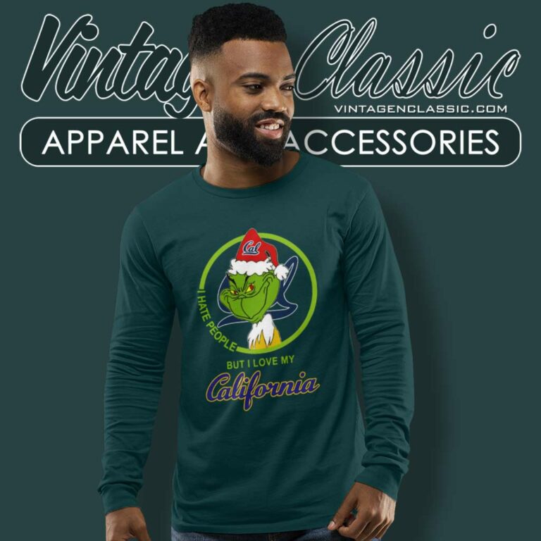 California Golden Bears Ncaa Christmas Grinch Shirt I Hate People But I Love My California Long Sleeve Tee California Golden Bears Ncaa Christmas Grinch Shirt I Hate People But I Love My California Long Sleeve Tee