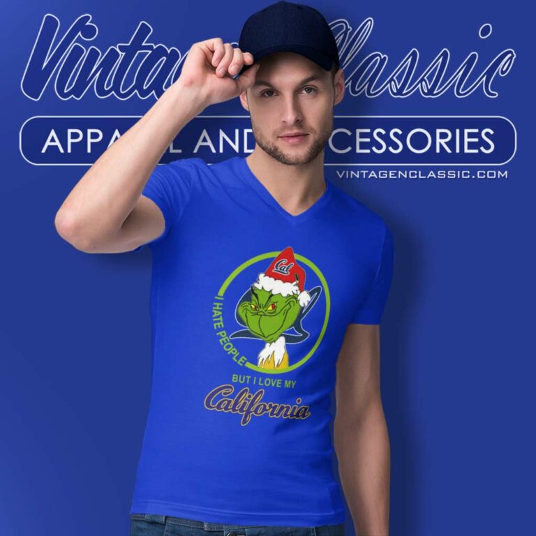 California Golden Bears Ncaa Christmas Grinch Shirt I Hate People But I Love My California V Neck TShirt California Golden Bears Ncaa Christmas Grinch Shirt I Hate People But I Love My California V Neck TShirt