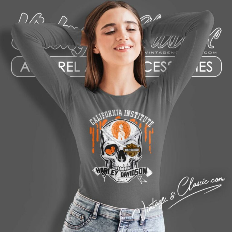 California Institute Of Technology Harley Davidson Skull Long Sleeve Tee California Institute Of Technology Harley Davidson Skull Long Sleeve Tee