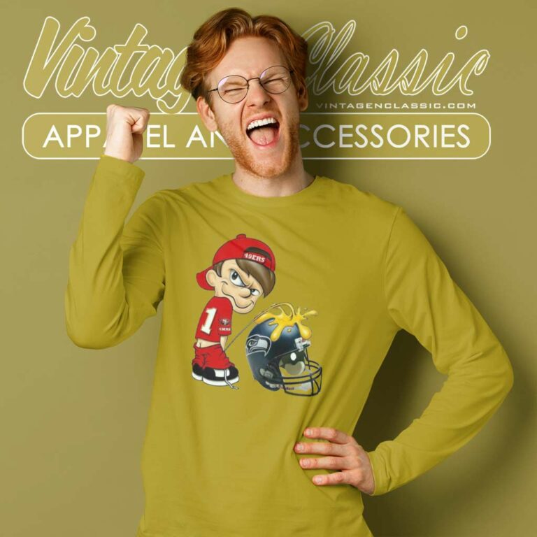 Calvin 49ers Shirt Pee Seattle Seahawks Long Sleeve Tee Calvin 49ers Shirt Pee Seattle Seahawks Long Sleeve Tee