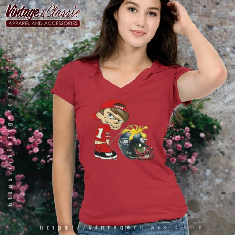 Calvin 49ers Shirt Pee Seattle Seahawks V Neck TShirt Calvin 49ers Shirt Pee Seattle Seahawks V Neck TShirt
