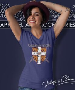 Cambridge University Logo Vintage V Neck TShirt