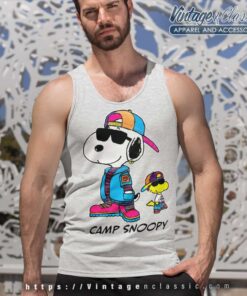 Vintage Camp Snoopy And Woodstock Tank Top Racerback