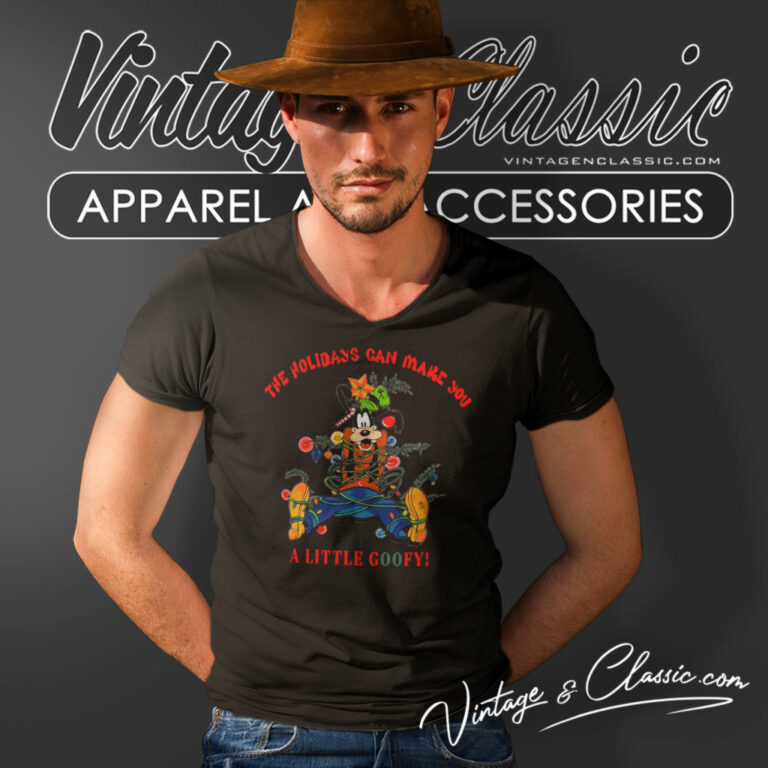 Can Make You A Little Goofy Christmas Ugly 1990s Disney World V Neck TShirt Can Make You A Little Goofy Christmas Ugly 1990s Disney World V Neck TShirt