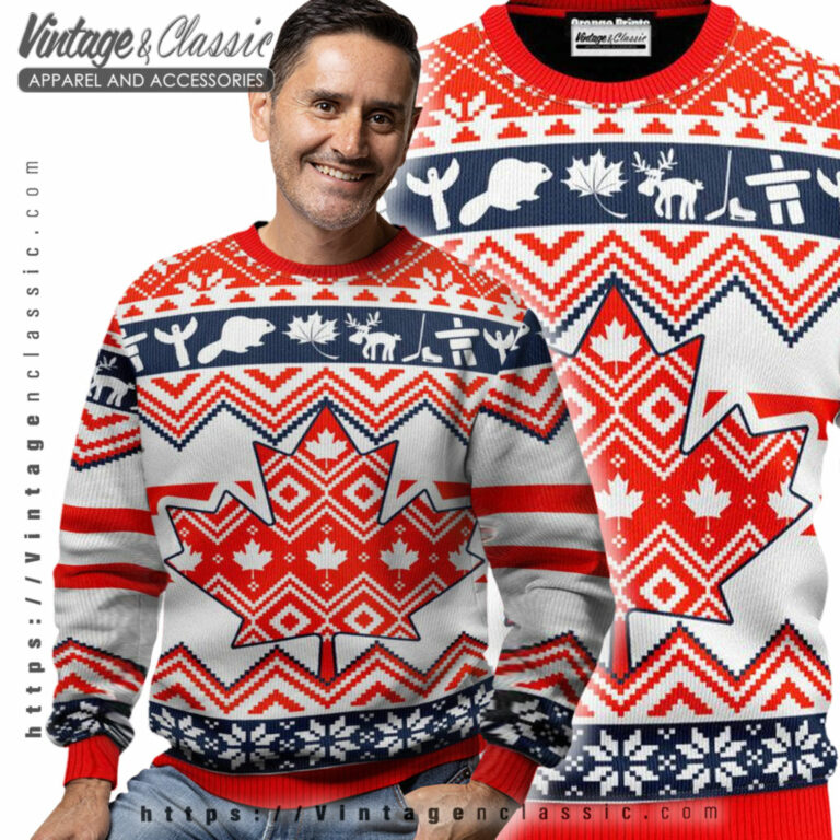 Canada Maple Leaf Ugly Sweater Men Ugly Sweater Canada Maple Leaf Ugly Sweater Men Ugly Sweater