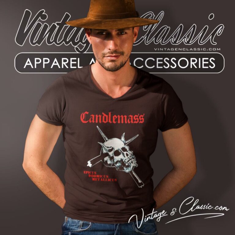 Candlemass Doomicus Metallicus V Neck TShirt Candlemass Doomicus Metallicus V Neck TShirt