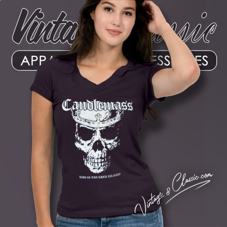 Candlemass Shirt King Of The Grey Islands V Neck TShirt Candlemass Shirt King Of The Grey Islands V Neck TShirt