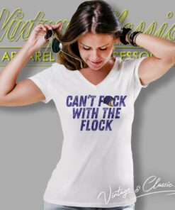 Cant Fuck With The Flock Baltimore Ravens V Neck TShirt