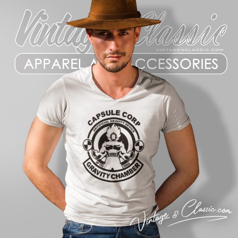 Capsule Corp Dragon Ball Z Gravity Chamber V Neck TShirt Capsule Corp Dragon Ball Z Gravity Chamber V Neck TShirt