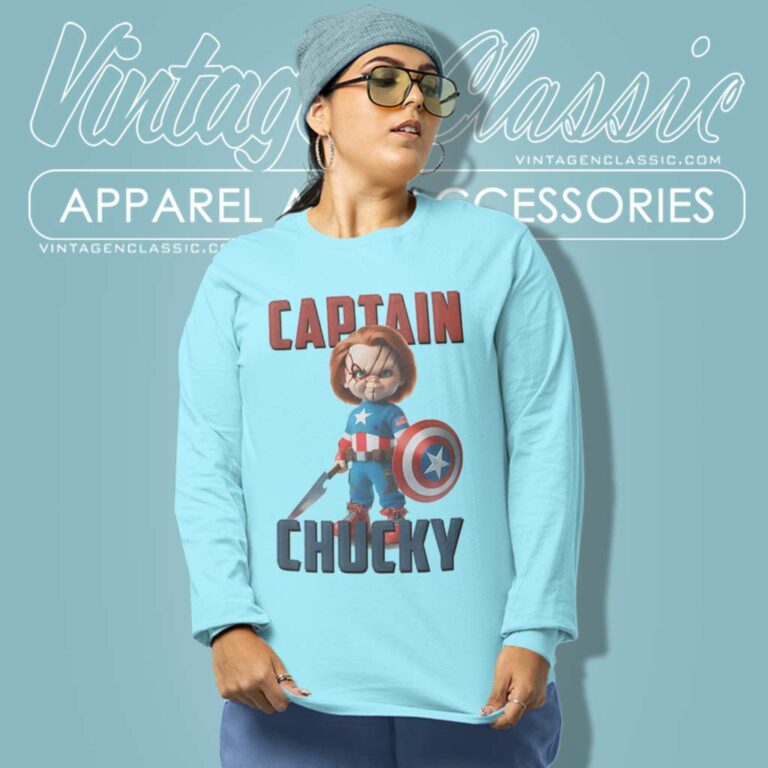 Captain America Captain Chucky Long Sleeve Tee Captain America Captain Chucky Long Sleeve Tee