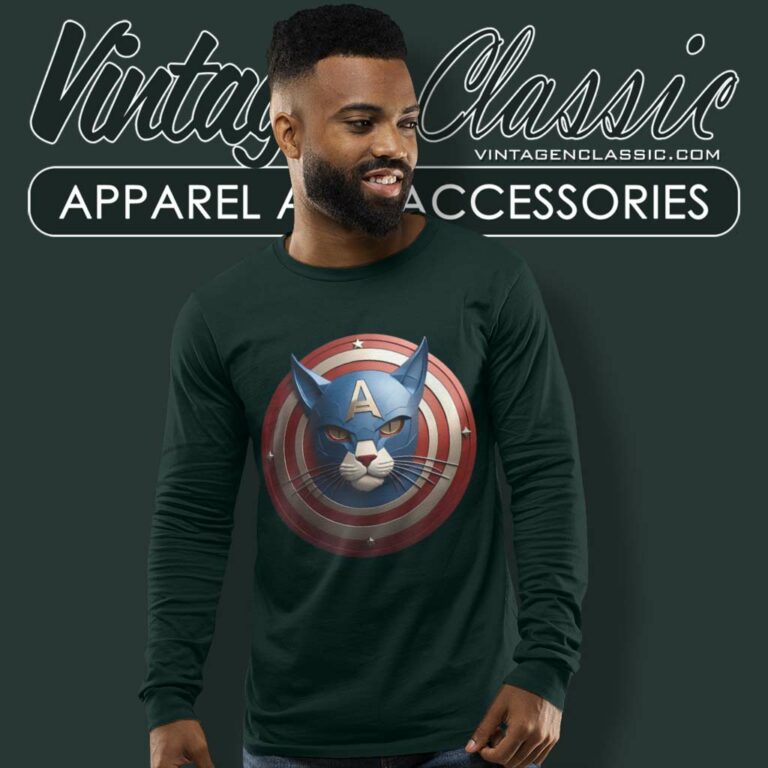 Captain America Cat Logo Long Sleeve Tee Captain America Cat Logo Long Sleeve Tee