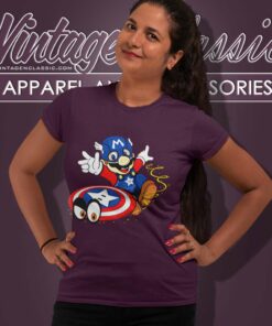 Captain America Cosplay Mario Women TShirt