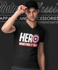 Captain America Hero Whatever It Takes V Neck TShirt