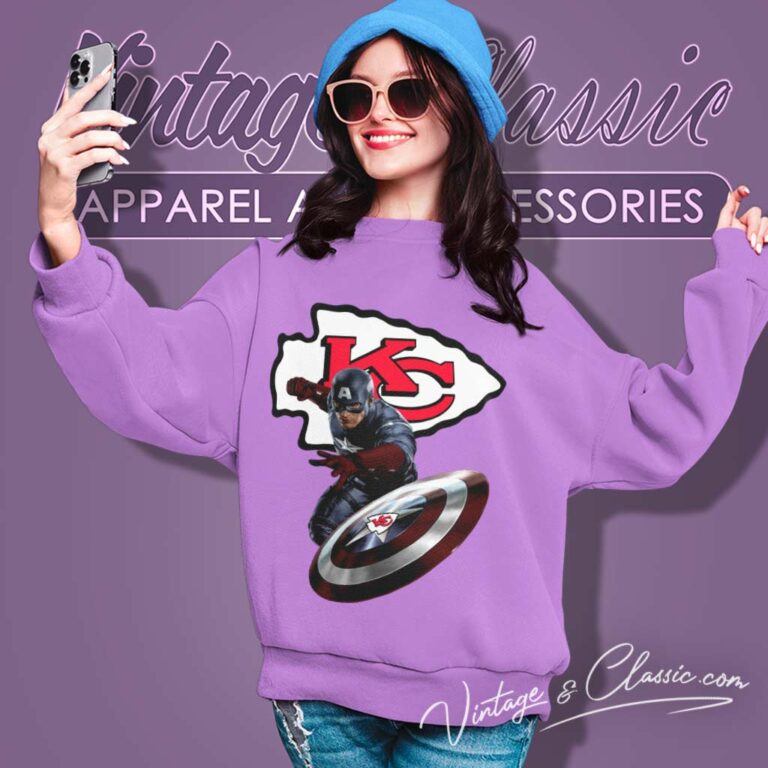 Captain America Kansas City Chiefs Sweatshirt Captain America Kansas City Chiefs Sweatshirt