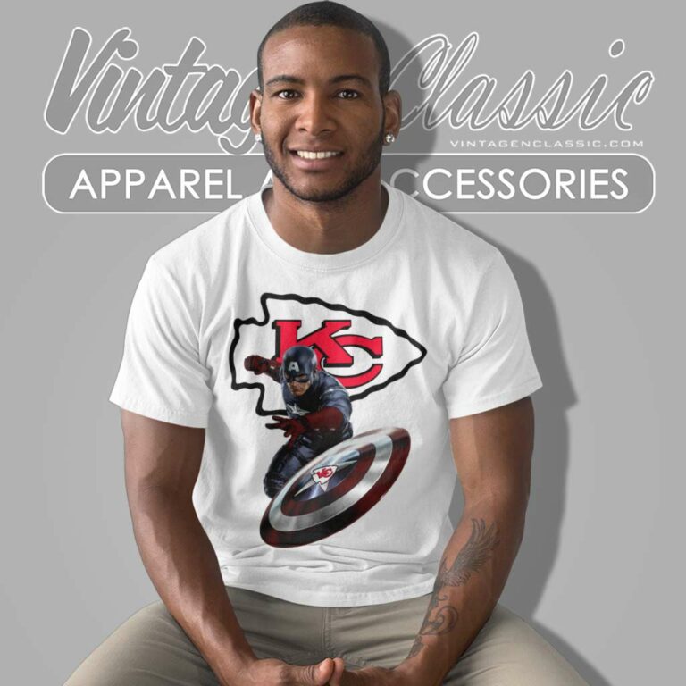 Captain America Kansas City Chiefs T Shirt Captain America Kansas City Chiefs T Shirt