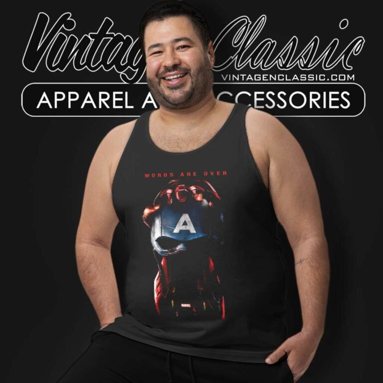 Captain America Shirt Words Are Over Tank Top Racerback Captain America Shirt Words Are Over Tank Top Racerback