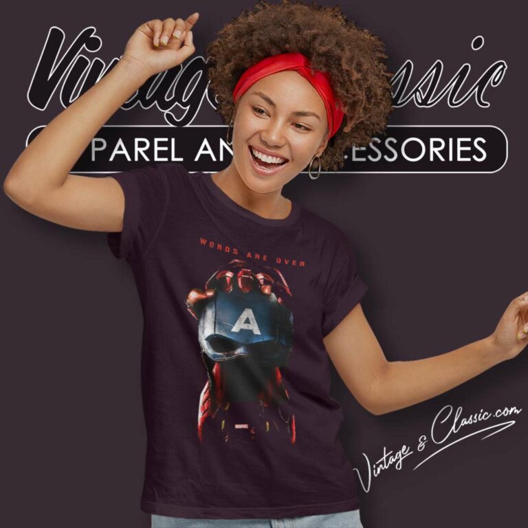 Captain America Shirt Words Are Over Women TShirt Captain America Shirt Words Are Over Women TShirt