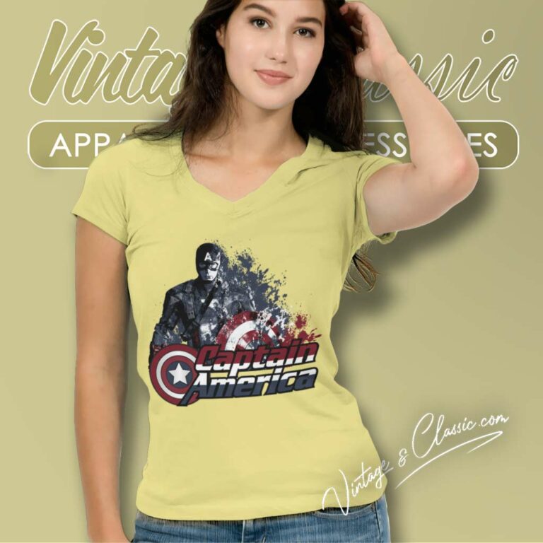 Captain America Storm V Neck TShirt Captain America Storm V Neck TShirt