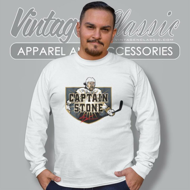 Captain Mark Stone Vegas Golden Knights Long Sleeve Tee Captain Mark Stone Vegas Golden Knights Long Sleeve Tee