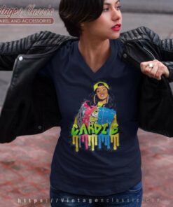 Cardi B Microphone 2023 Shirt 5 Cardi B Microphone 2023 V Neck TShirt