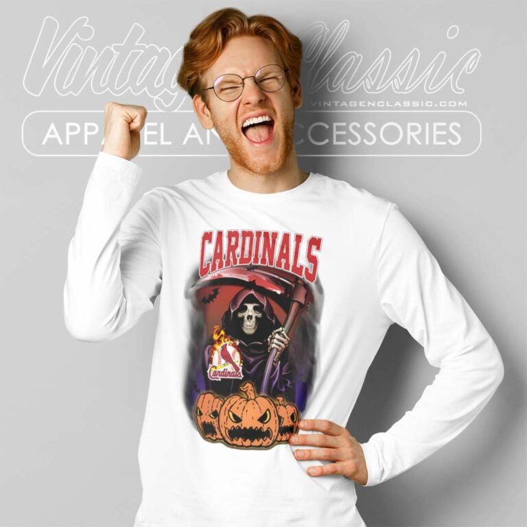 Cardinals Reaper The Death Halloween Long Sleeve Tee Cardinals Reaper The Death Halloween Long Sleeve Tee