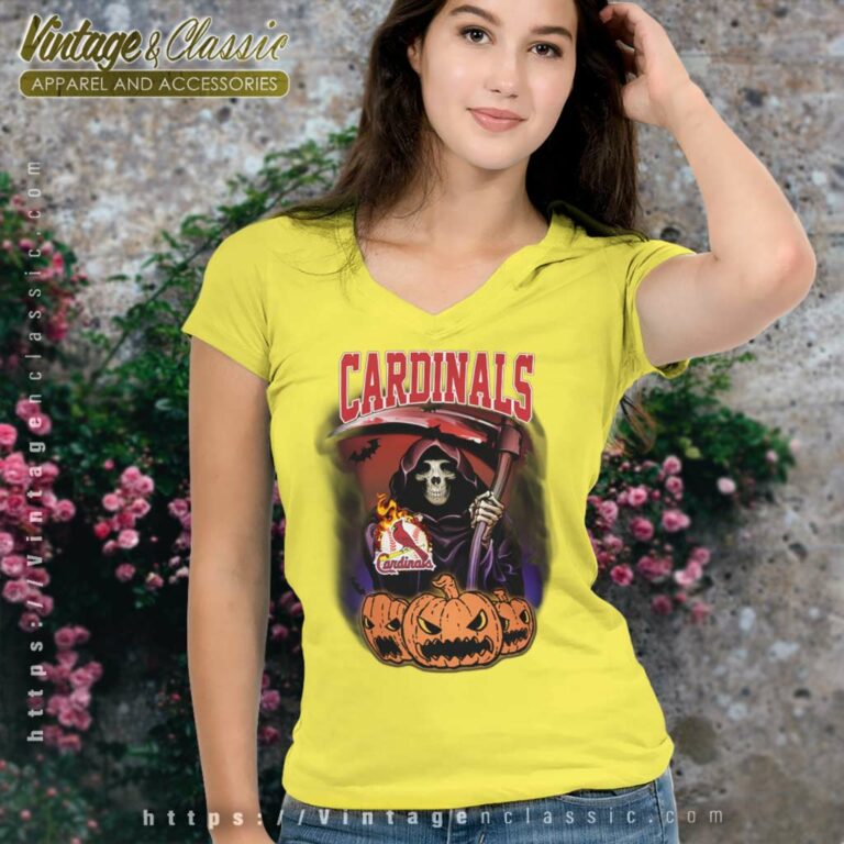 Cardinals Reaper The Death Halloween V Neck TShirt Cardinals Reaper The Death Halloween V Neck TShirt
