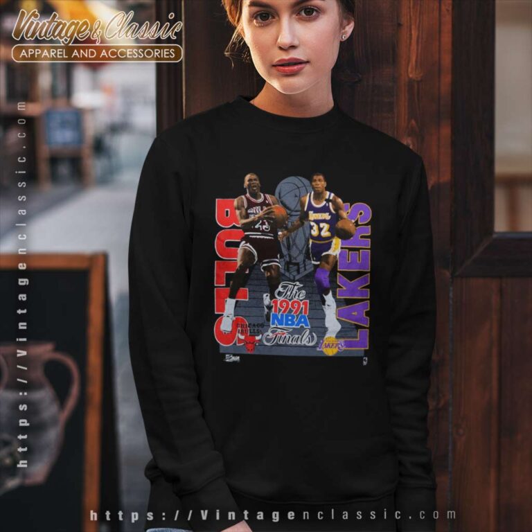 Caricature Bulls Lakers 1991 Nba Finals Sweatshirt Caricature Bulls Lakers 1991 Nba Finals Sweatshirt