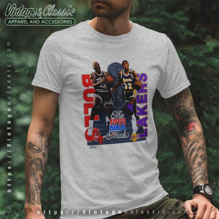 Caricature Bulls Lakers 1991 Nba Finals T Shirt Caricature Bulls Lakers 1991 Nba Finals T Shirt