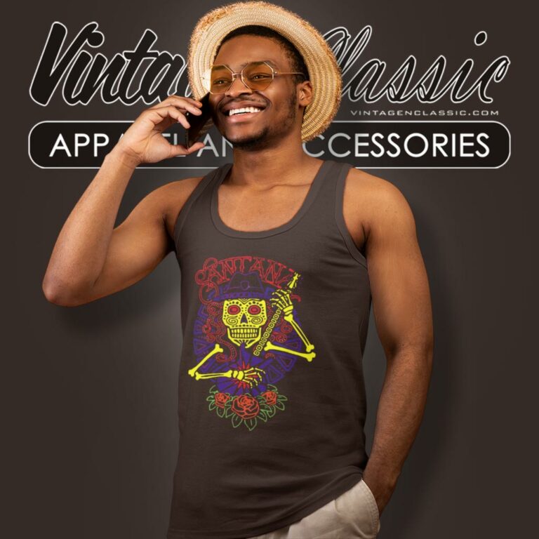 Carlos Santana Day Of The Dead Tank Top Racerback Carlos Santana Day Of The Dead Tank Top Racerback