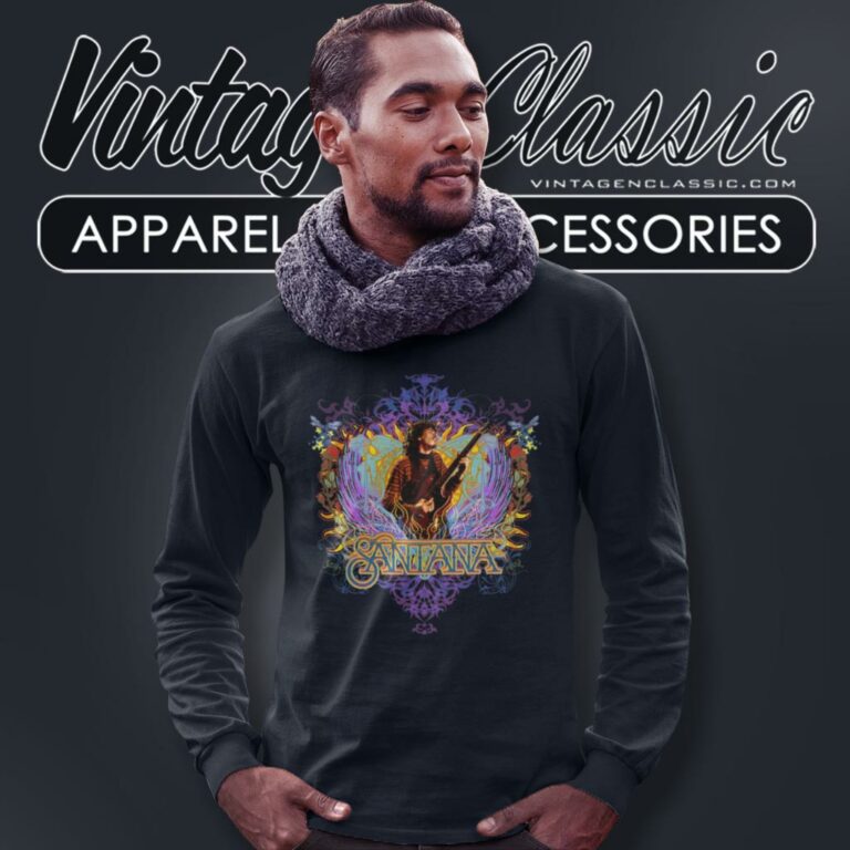 Carlos Santana Play Guitar Long Sleeve Tee Carlos Santana Play Guitar Long Sleeve Tee