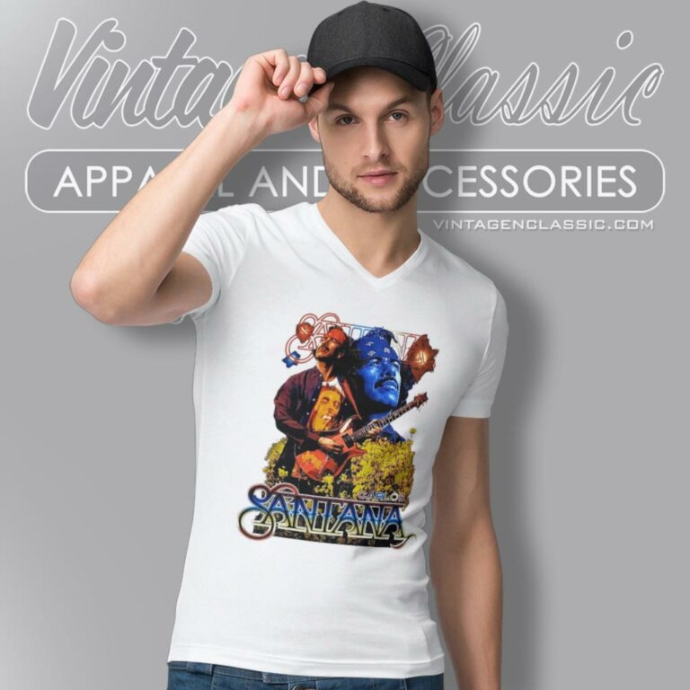 Carlos Santana Rare 90s V Neck TShirt Carlos Santana Rare 90s V Neck TShirt