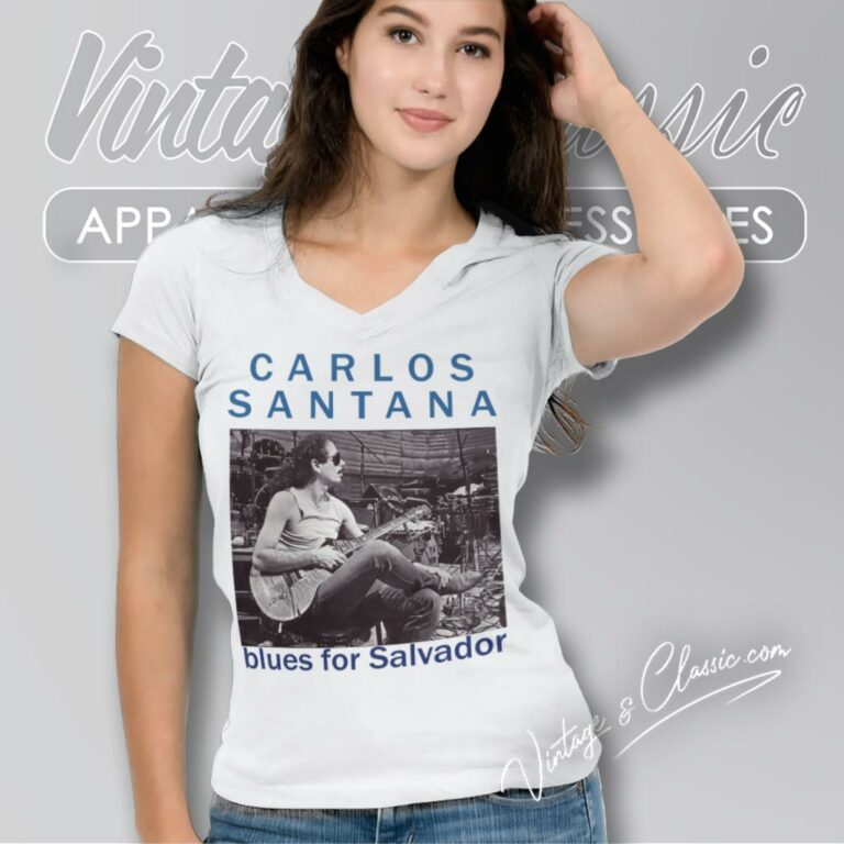 Carlos Santana Shirt Blues For Salvador V Neck TShirt Carlos Santana Shirt Blues For Salvador V Neck TShirt