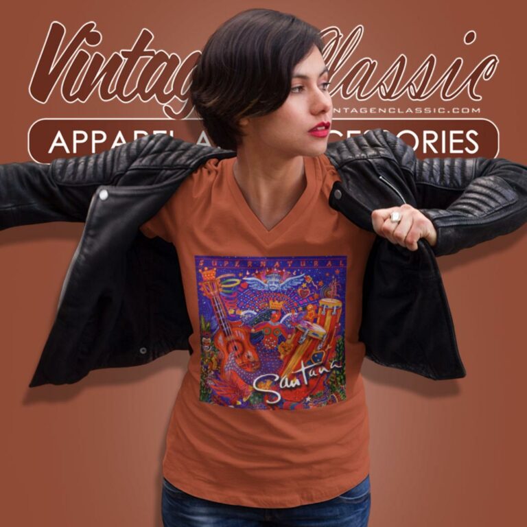 Carlos Santana Supernatural V Neck TShirt Carlos Santana Supernatural V Neck TShirt