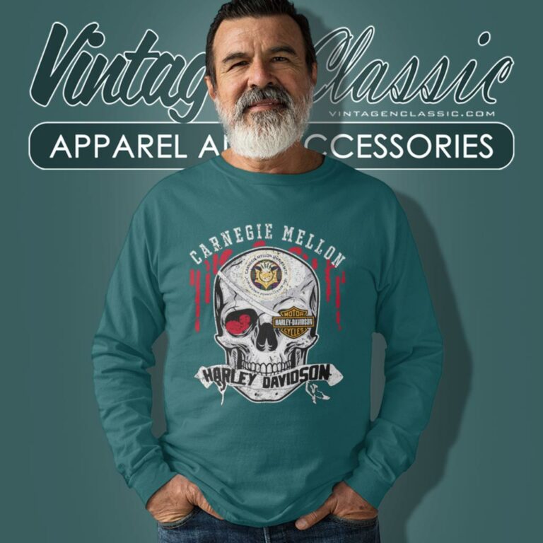 Carnegie Mellon University Harley Davidson Skull Long Sleeve Tee Carnegie Mellon University Harley Davidson Skull Long Sleeve Tee