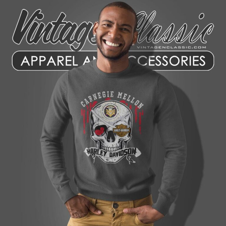 Carnegie Mellon University Harley Davidson Skull Sweatshirt Carnegie Mellon University Harley Davidson Skull Sweatshirt