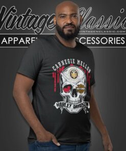 Carnegie Mellon University Harley Davidson Skull T Shirt