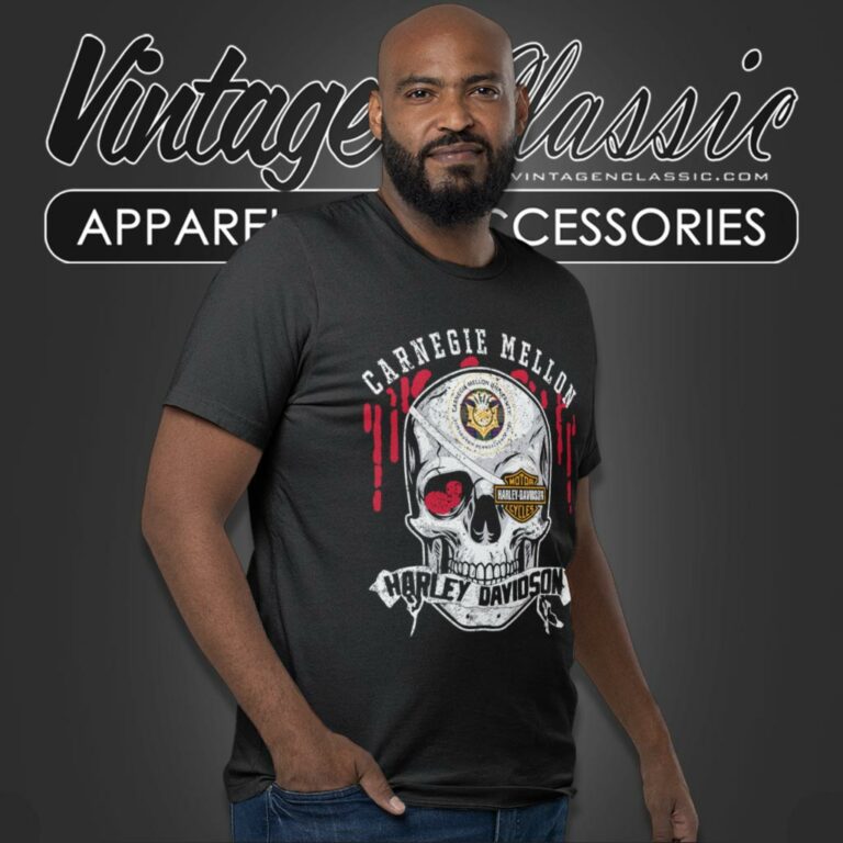 Carnegie Mellon University Harley Davidson Skull T Shirt Carnegie Mellon University Harley Davidson Skull T Shirt