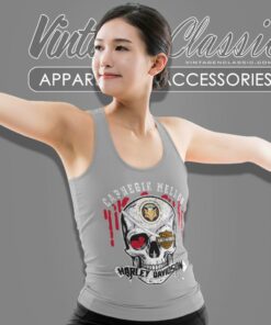 Carnegie Mellon University Harley Davidson Skull Tank Top Racerback