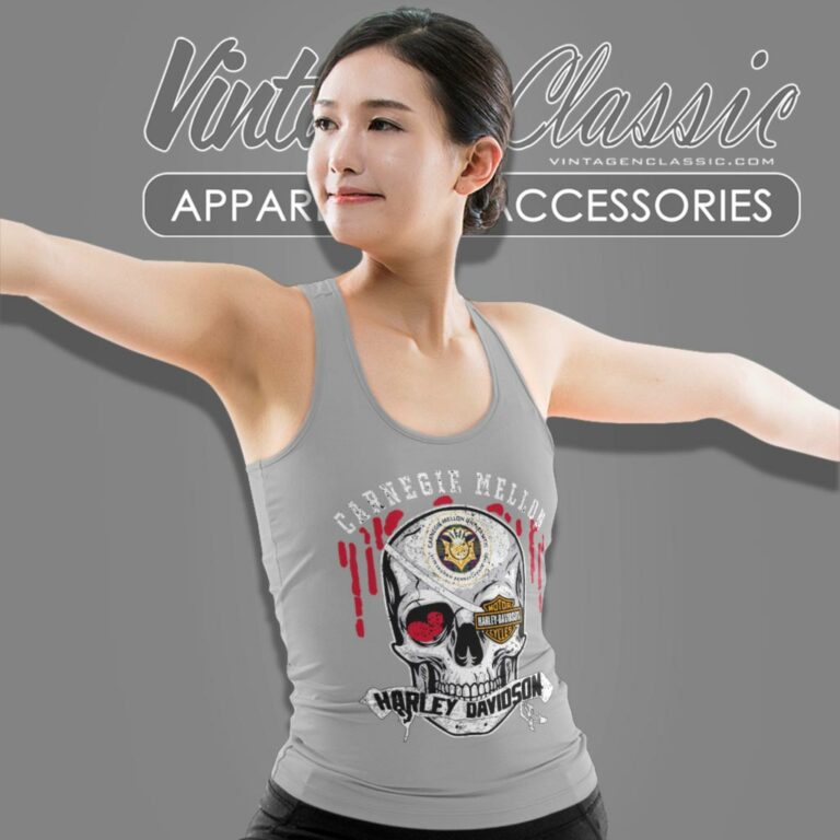 Carnegie Mellon University Harley Davidson Skull Tank Top Racerback Carnegie Mellon University Harley Davidson Skull Tank Top Racerback