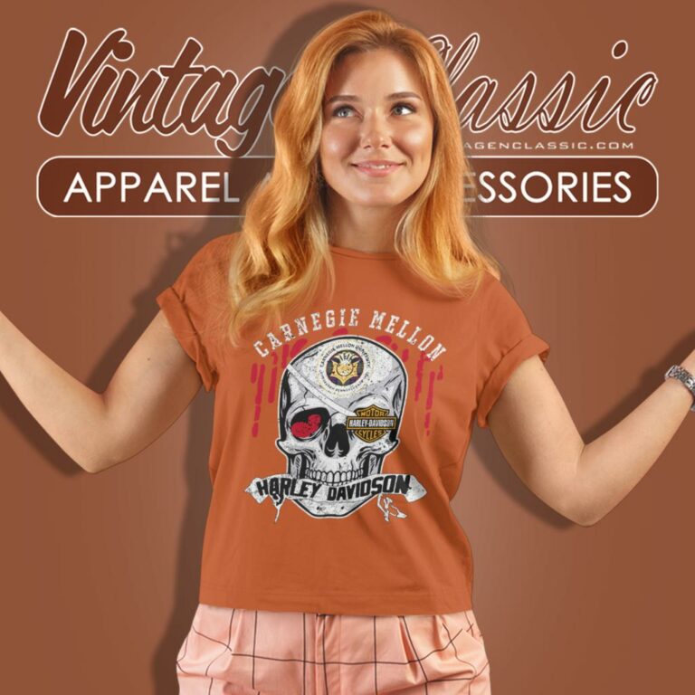 Carnegie Mellon University Harley Davidson Skull Women T Shirt Carnegie Mellon University Harley Davidson Skull Women T Shirt